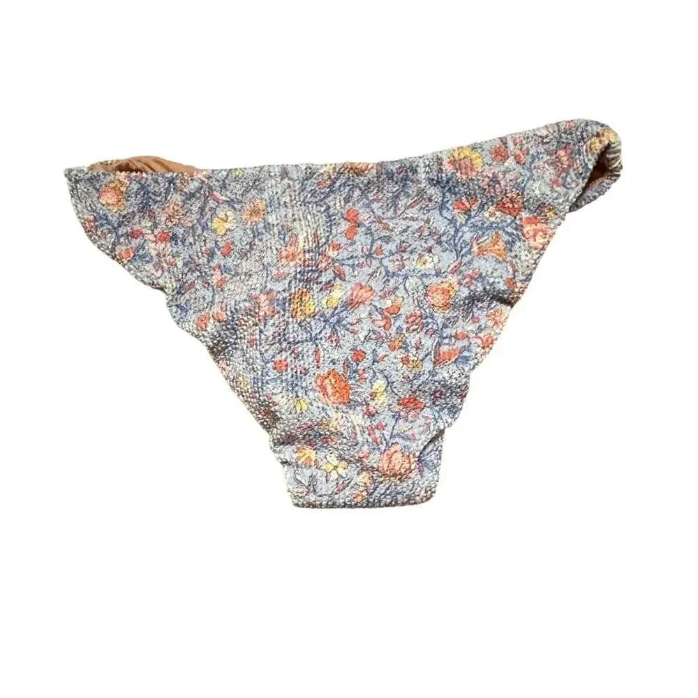 J.Crew NWT Scrunchie Bikini Bottom Size M Floral‎ Hipster Swim Summer Beach